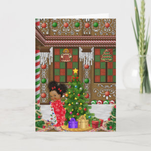 Festiva Tarjeta de Navidades infantiles afroamericanos
