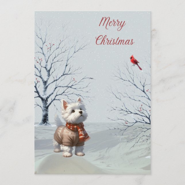 Festiva Tarjeta de Navidades inversionistas y cardinales (Anverso)