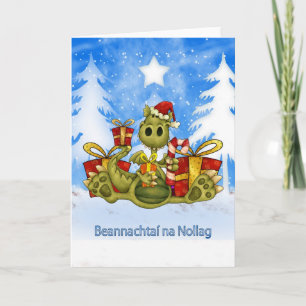 Festiva Tarjeta de Navidades irlandeses - Dragón lindo - B