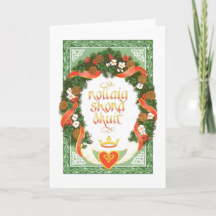 Festiva Tarjeta de Navidades irlandeses vintage