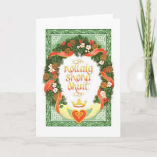 Festiva Tarjeta de Navidades irlandeses vintage