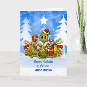 Festiva Tarjeta de Navidades italianos - Dragón lindo - Bu