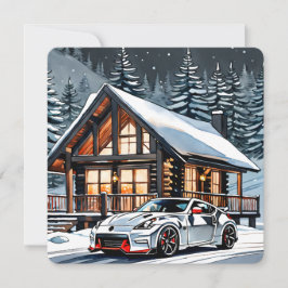 Festiva Tarjeta de Navidades JDM blanco de invierno