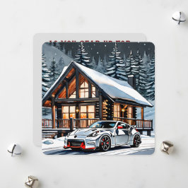 Festiva Tarjeta de Navidades JDM blanco de invierno
