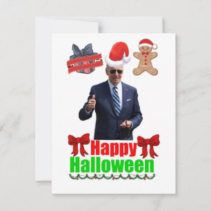 Festiva Tarjeta de Navidades Joe Biden Happy Halloween