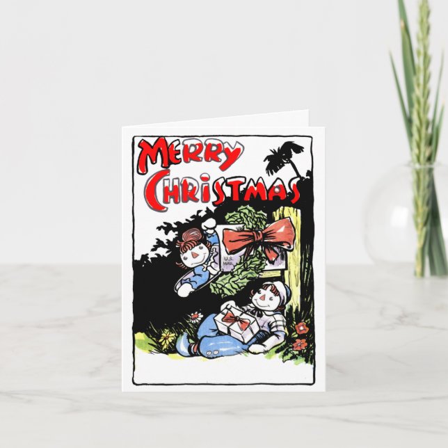 Festiva Tarjeta de Navidades Johnny Gruelle (Anverso)