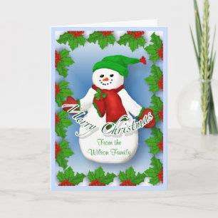 Festiva Tarjeta de Navidades Jolly Snowman