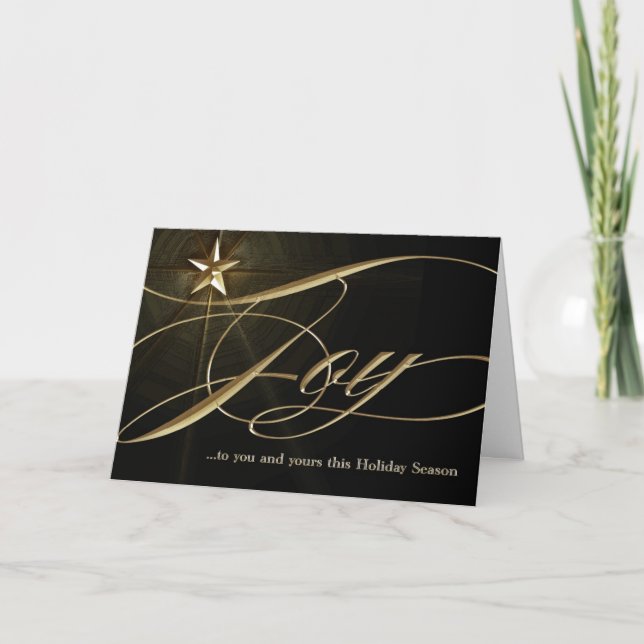 Festiva Tarjeta de Navidades Joy Gold Star (Anverso)