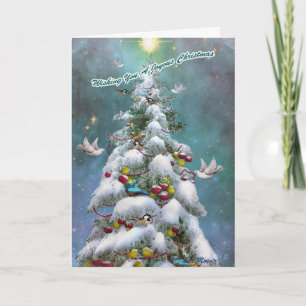 Festiva Tarjeta de Navidades "Just for Birds"