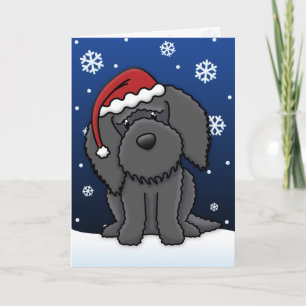 Festiva Tarjeta de Navidades Kawaii Barbet