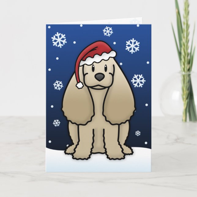 Festiva Tarjeta de Navidades Kawaii Cocker Spaniel (Anverso)