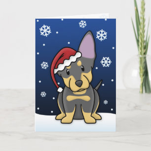 Festiva Tarjeta de Navidades Kawaii Lancashire Heeler