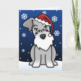 Festiva Tarjeta de Navidades Kawaii Schnauzer