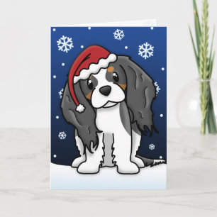 Festiva Tarjeta de Navidades kawaii tricolor Cavalier Span