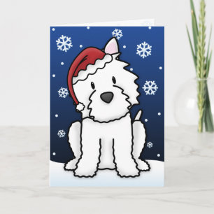 Festiva Tarjeta de Navidades Kawaii Westie