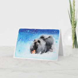 Festiva Tarjeta de Navidades Keeshond de 2020