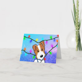 Festiva Tarjeta de Navidades KiniArt Jack Russell