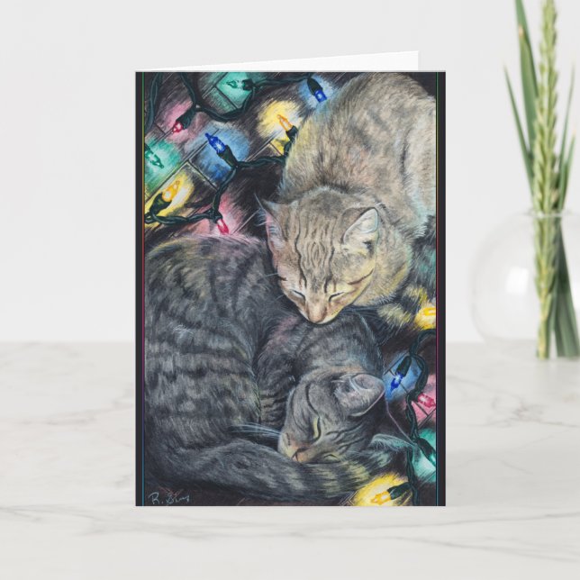 Festiva Tarjeta de navidades Kitties (Anverso)