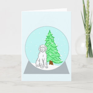 Festiva Tarjeta de Navidades Labradoodle Snow Globe
