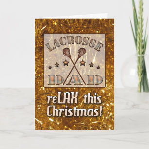 Festiva Tarjeta de Navidades Lacrosse Dad al estilo Steamp