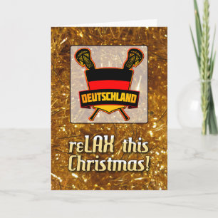 Festiva Tarjeta de Navidades Lacrosse Shield de Alemania