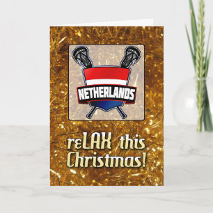 Festiva Tarjeta de Navidades Lacrosse Shield de los Países