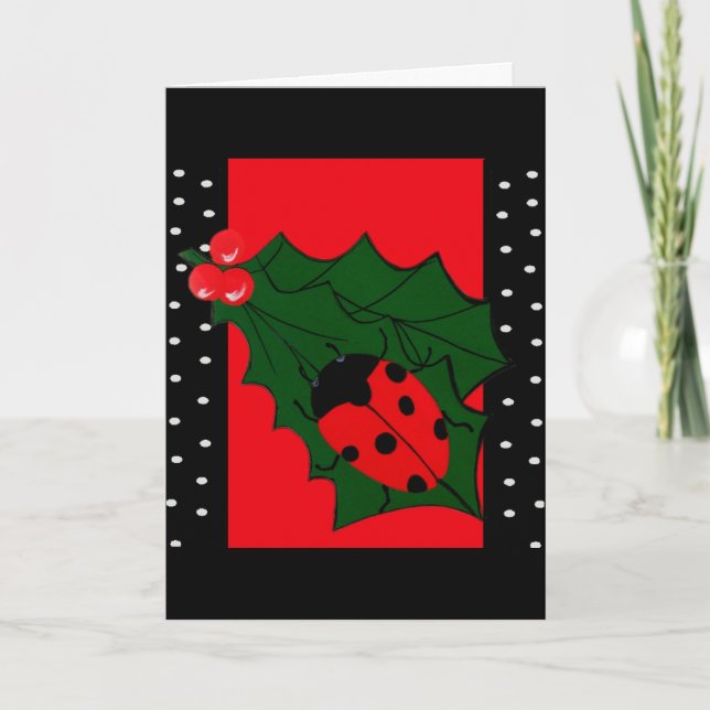 Festiva Tarjeta de Navidades Ladybug (Anverso)