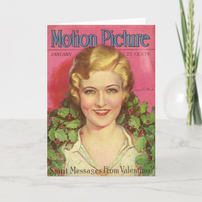 Festiva Tarjeta de Navidades Laura LaPlante (Anverso)