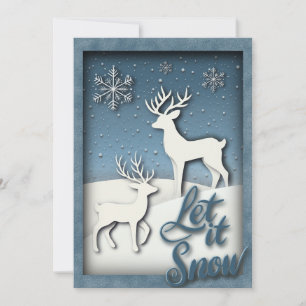 Festiva Tarjeta de Navidades Let it Snow 3d - Reno