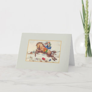 Festiva Tarjeta de Navidades letones vintage