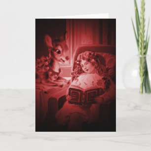 Festiva Tarjeta de Navidades ligeros para libros Rudolph