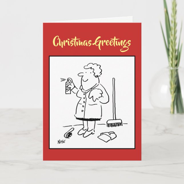 Festiva Tarjeta de Navidades limpiadores domésticos (Anverso)