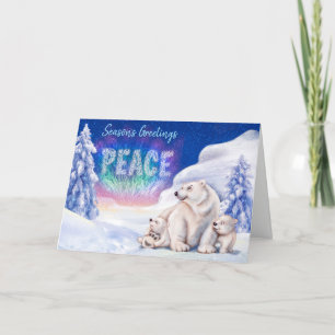 Festiva Tarjeta de navidades lindos al oso polaco y los ca