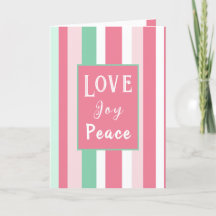 Tarjeta de Navidades "Love Joy Peace" (Ama la paz 