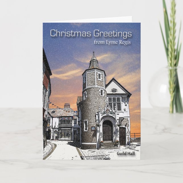 Festiva Tarjeta de Navidades Lyme Regis (Anverso)