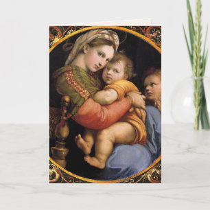 Festiva Tarjeta de Navidades Madonna della sedia