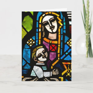 Festiva Tarjeta de Navidades Madonna e Infantil
