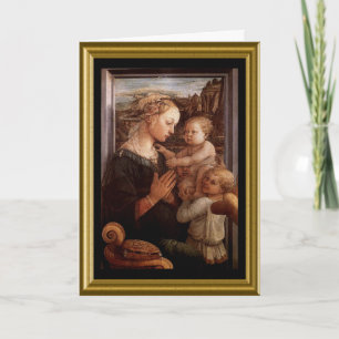Festiva Tarjeta de Navidades Madonna e Infantil