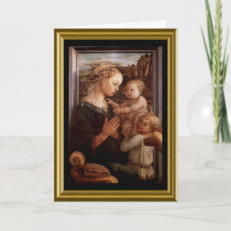 Festiva Tarjeta de Navidades Madonna e Infantil