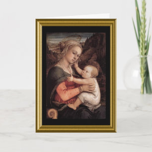 Festiva Tarjeta de Navidades Madonna e Infantil