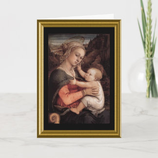 Festiva Tarjeta de Navidades Madonna e Infantil