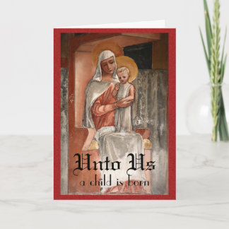 Festiva Tarjeta de Navidades Madonna y Child Jesus