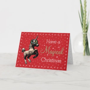 Festiva Tarjeta de Navidades mágicos "Holiday Unicorn" (ro