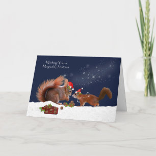 Festiva Tarjeta de Navidades mágicos (introduzca su propio