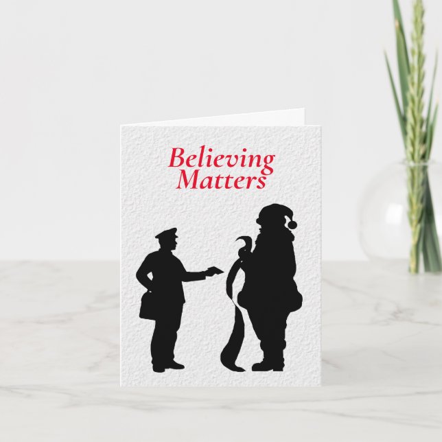 Festiva Tarjeta de Navidades Mailman y Santa Claus (Anverso)