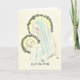 Festiva Tarjeta de Navidades Mary and Child