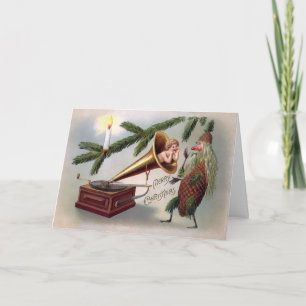Festiva Tarjeta de Navidades masculinos de Pinecone impar