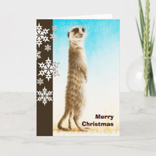 Festiva Tarjeta de Navidades Meerkat