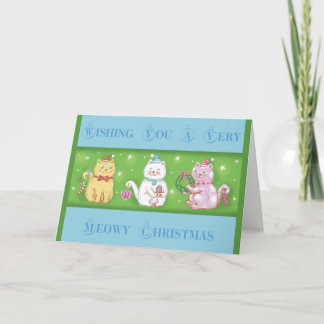 Festiva Tarjeta de Navidades Meowy
