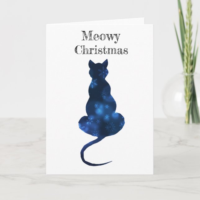 Festiva Tarjeta de Navidades Meowy Blank dentro (Anverso)